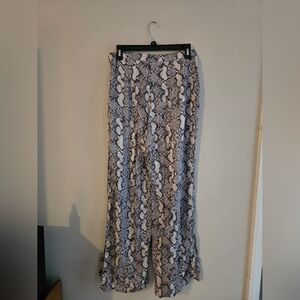 H&M Snake Print Wide-Leg Pants